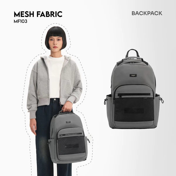 [KOL] Balo nam nữ đi học đi làm BAMA Mesh Fabric MF103 nhiều ngăn đựng laptop 13 14 15.6 inch