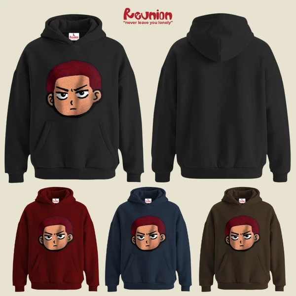 RNC Chenille Embroidery SAKURAGI Hoodie - Áo Nỉ Chui Có Mũ Hình Thêu Xù Form Oversize Chính Hãng Brand REUNION
