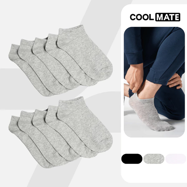 Combo Pack 10 Đôi tất cổ ngắn Coolmate Basics Coolmate