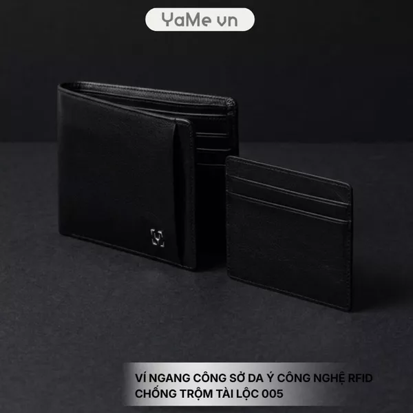 Ví Nam Ngang Công Sở Da Ý RFID Chống Trộm Tài Lộc 005 24902 |YaMe|