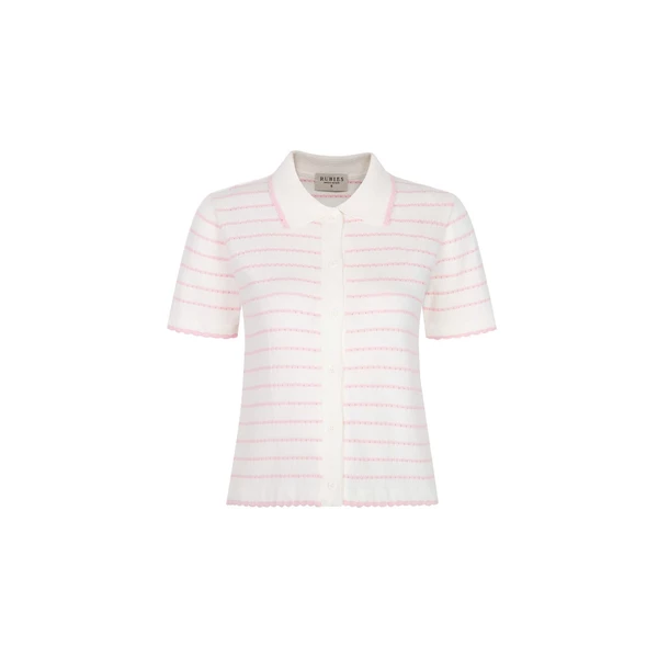 RUBIES Neko Polo - Áo Dệt Kim Nữ Tay Ngắn Cổ Bẻ