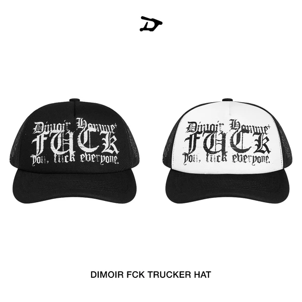 Nón DIMOIR FCK Trucker Màu Đen / Màu Trắng
