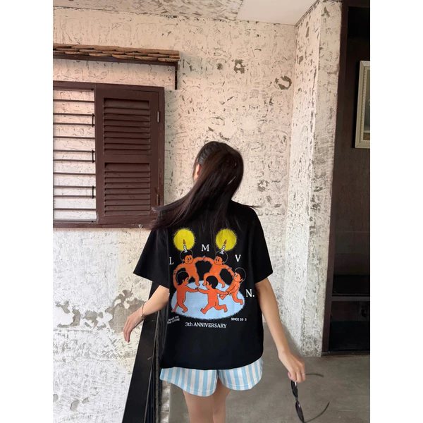 TheGlam CHÍNH HÃNG - Áo Thun Đen "ANNIVERSARY" Form Boxy UNISEX - TS07-09