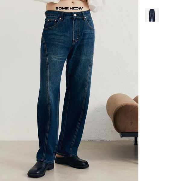 [New8] Quần Jeans Straight Curvel Chất Liệu Jeans Cotton Denim Thanh Lịch Cá Tính, QJ0161 SOME HOW STORE