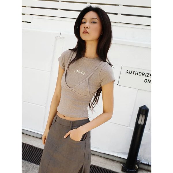 Áo thun kèm bra - SCULPT CONTOUR TEE