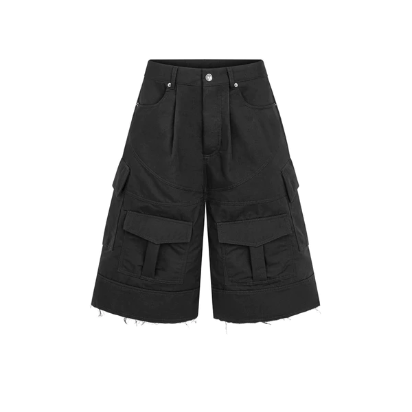 Quần Short Túi Hộp Kaki Màu Đen - Ivankov Engine Khaki Cargo Short