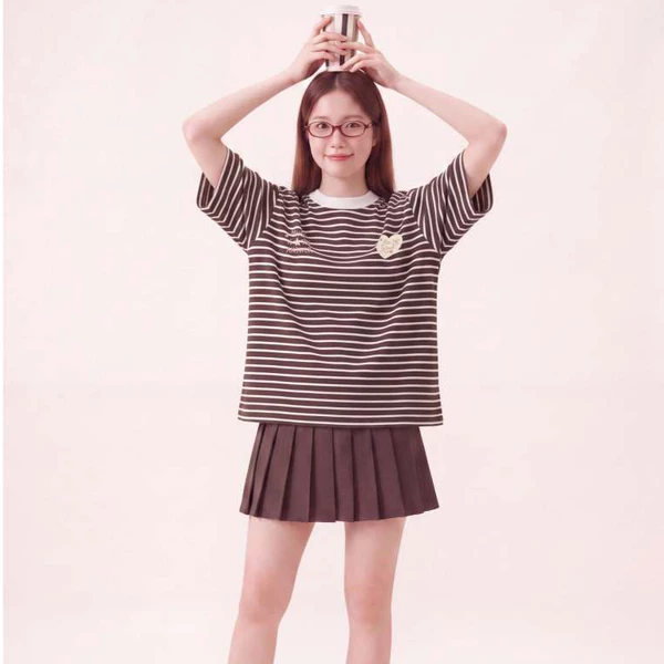 Áo Thun Sọc Ngang Tay Ngắn Unisex Boxy Fit Daily Stripe LIMEORANGE