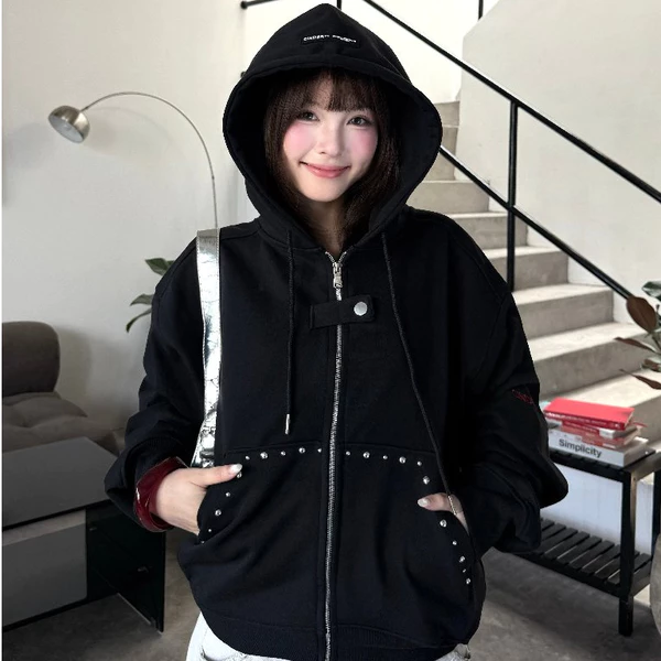 Áo Hoodie Zip STAR Cinder, Form Boxy Unisex, Chất Vải Dày Đẹp