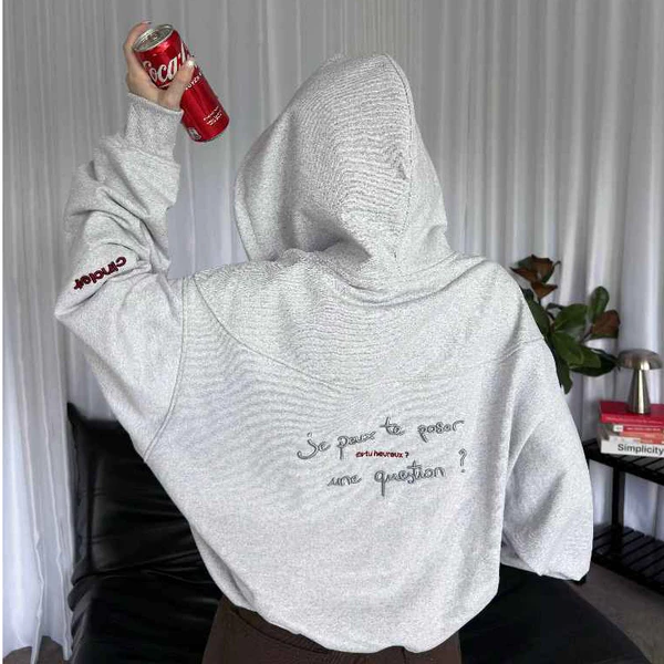 Áo Hoodie Zip QUESTION Cinder, Form Boxy, Chất Vải Dày Đẹp