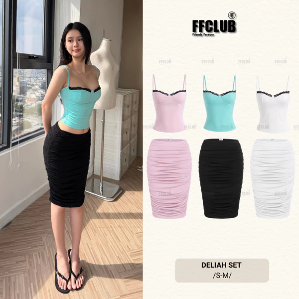 [CÓ TÁCH SET] ÁO 2 DÂY POLY DELIAH CHIẾT EO TÔN DÁNG FFCLUB
