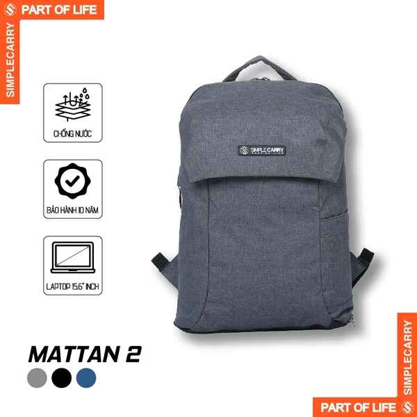 Balo Nam Nữ Thời Trang Hàn Quốc SimpleCarry Mattan 2 Nhiều Ngăn, Ngăn Ẳn, Ngăn Giấu, Đựng Vừa Laptop 15.6 Inch