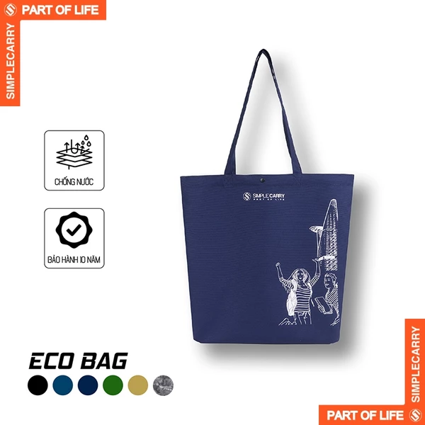 Túi Vải Ngăn Rộng Tote Eco Bag SimpleCarry Phong Cách Hàn Quốc