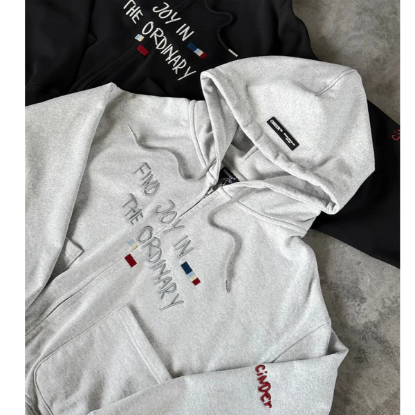 Áo Hoodie Zip JOY Cinder, Áo Local Brand Form Boxy Unisex Chất Vải Dày Đẹp