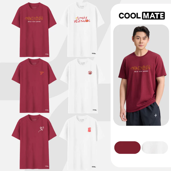 [MỚI-BST SAO VÀNG YÊU NƯỚC 2.9]BST Áo thun Tshirt nam nữ Cotton Compact in Việt Nam, Áo Quốc Khánh thoáng mát Coolmate