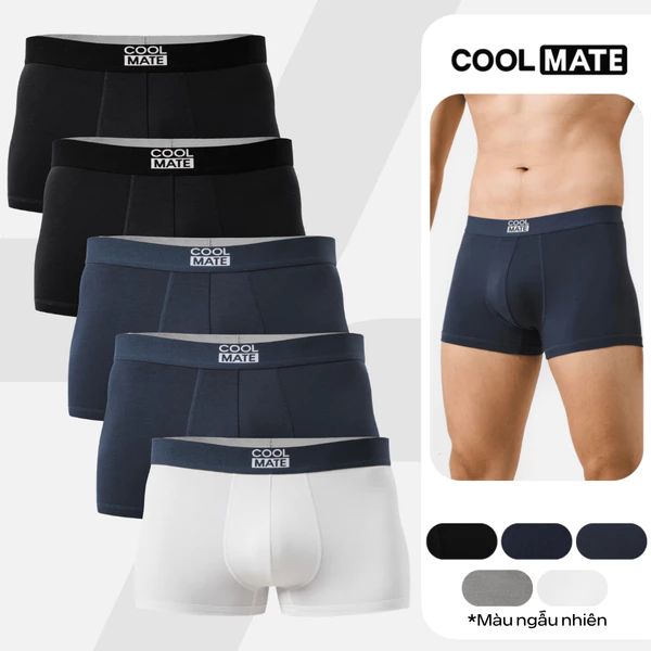Combo 5 quần lót sịp nam trunk bamboo mềm mại, kháng khuẩn, thấm hút Coolmate [Màu ngẫu nhiên]