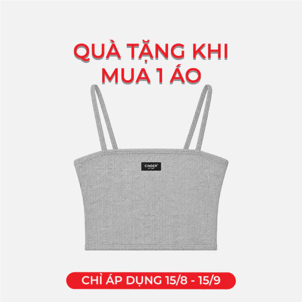 Áo croptop nữ ôm kiểu 2 dây local brand CINDER 4 màu trễ vai ulzzang cá tính đẹp