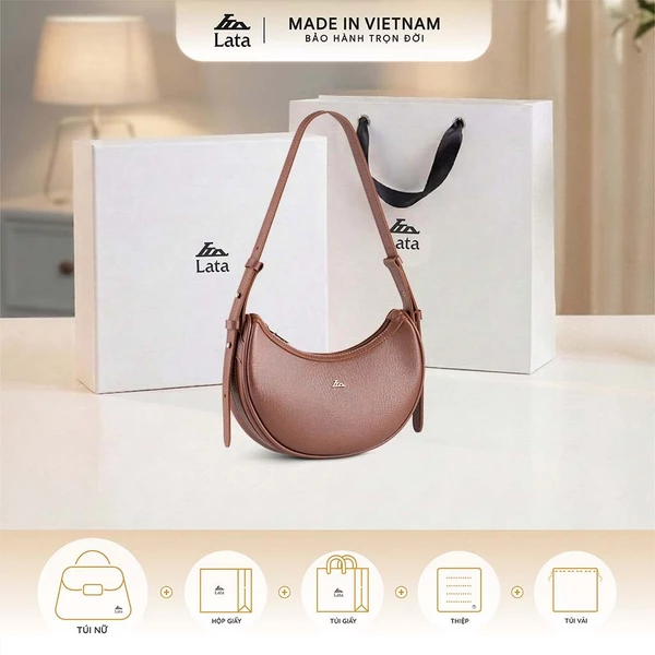 Bộ hộp quà trắng LATA (Túi đeo vai nữ LATA HN125 + Hộp quà HQ2T + Túi giấy TG2T + Túi rút BVR3838 + Thiệp cảm ơn BT1)