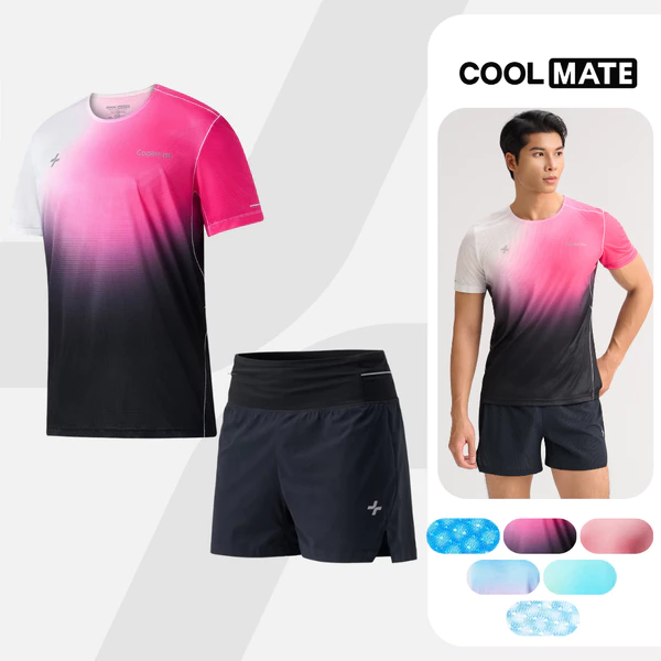 Set đồ thể thao nam chạy bộ, trail Áo Thun Graphic+Quần short Wildflow đa năng, siêu nhẹ, thoáng khí, thoải mái Coolmate