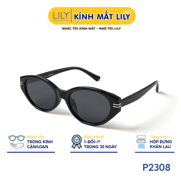 Gọng kính râm phân cực nam nữ LILYEYEWEAR chất liệu nhựa cao cấp chắc chắn, kiểu dáng hiện đại màu sắc thời trang P2308