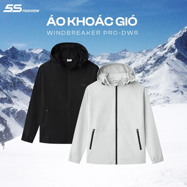 [SVIP X 5S] Áo Khoác Gió Nam 2 Lớp 5S FASHION Có Mũ Tháo Được, Trượt Nước, Chắn Gió Giữ Ấm 01-M0AKGR5009