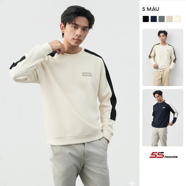 [SVIP X 5S] Áo Nỉ Nam INSPIRATION S-WARM 5S FASHION Ấm Áp, Tay Raglan Phối Màu Trẻ Trung M0ANI25014