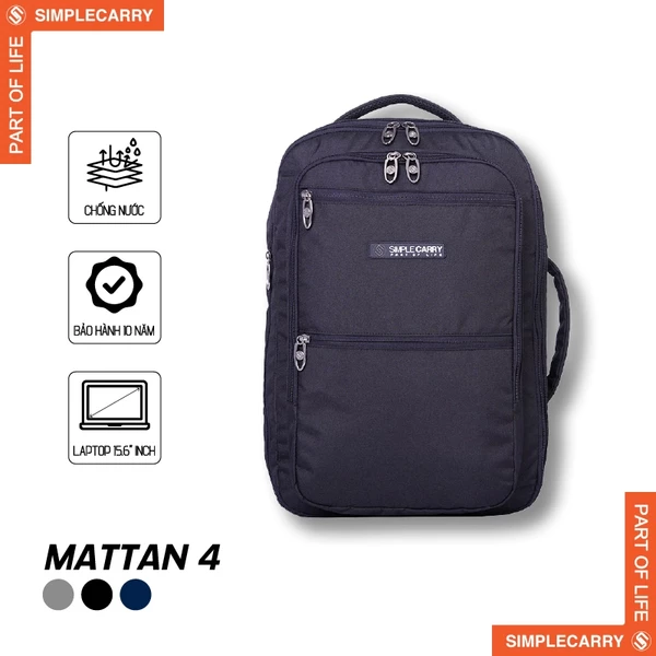 Balo Thời Trang Nam Nữ SimpleCarry Mattan 4 Nhiều Ngăn, Tăng Sức Chứa, Ngăn Giấu Tinh Tế
