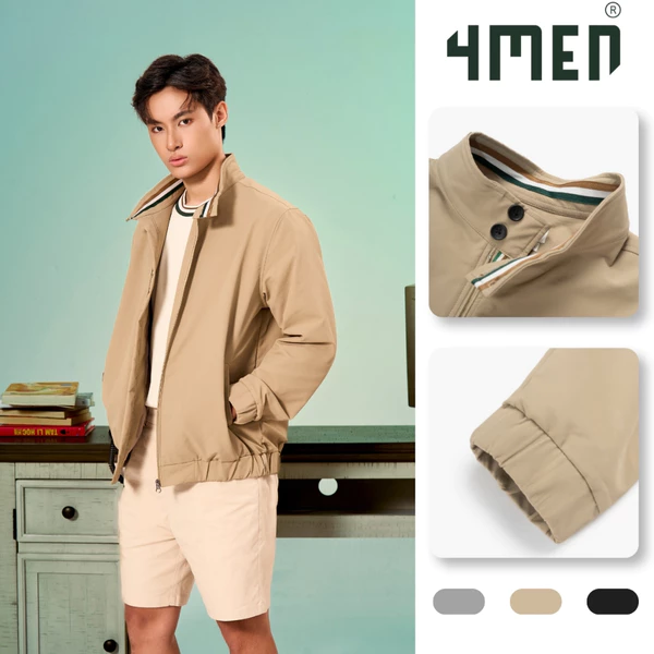 Áo Khoác 4MEN Signature Stripe Form Regular AK080 Thời Trang, Chống Nắng