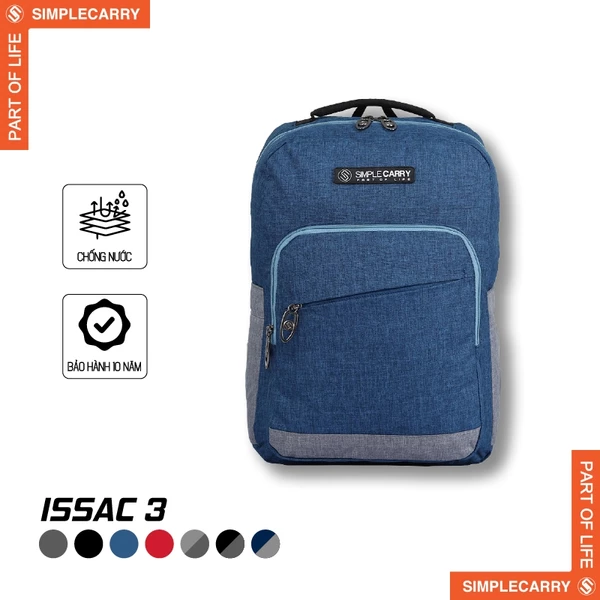 Balo Học Sinh Cho Bé SimpleCarry Issac 3 Nhiều Màu, Có Miếng Dạ Quang, Chất Liệu Vải Cao Cấp