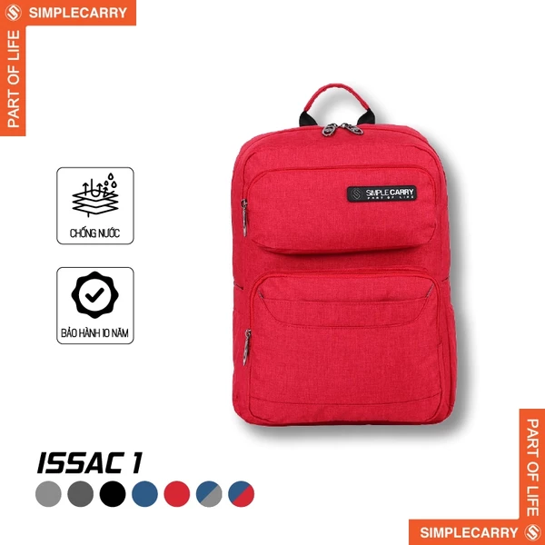 Balo Học Sinh SimpleCarry Issac 1 Nhiều Màu, Có Túi Hình Hộp, Phần Lưng Có Lớp Mút