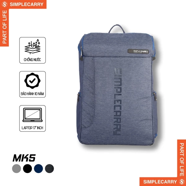 Balo 2 Tầng SimpleCarry MK5 Nam Nữ, Đựng Vừa Laptop 17 Inch, Mở Ra 180 Độ