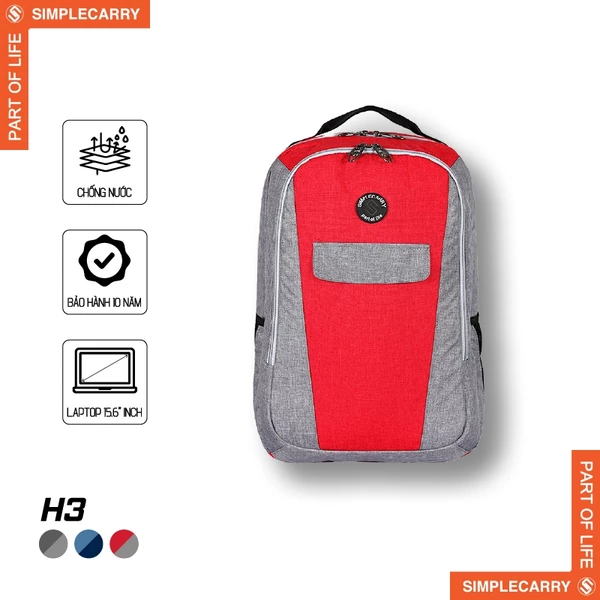 Balo Thời Trang Hàn Quốc SimpleCarry H3 Nhiều Ngăn, Chống Sốc, Có Lưới Thoát Hơi