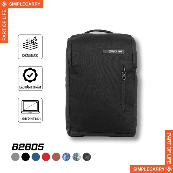 Balo Công Sở & Đi Học Nam Nữ SimpleCarry B2B05 Chống Thấm Cao Cấp, Dành Cho Laptop 14 Inch