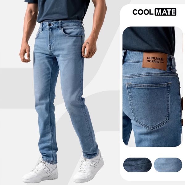 Coolmate x Copper Denim | Quần Jeans Nam dáng Slim fit bền bỉ, vừa vặn, tôn dáng, quần đi làm đi chơi dạ