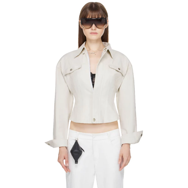 Áo Khoác Nữ Kiểu Corset Màu Kem - BEUTER® WMNS CORSET-WAIST BATWING JACKET - WHISPER