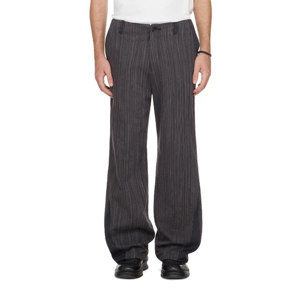 Quần Ống Đứng Nam Kẻ Sọc Màu Đen Onyx - BEUTER® MS STRIPE SPLIT PANTS - ONYX