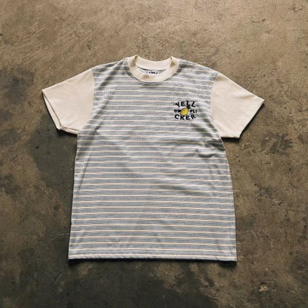 Áo thun tay ngắn YELLOW FLICKER sọc logo lemon unisex ( form slim fit )
