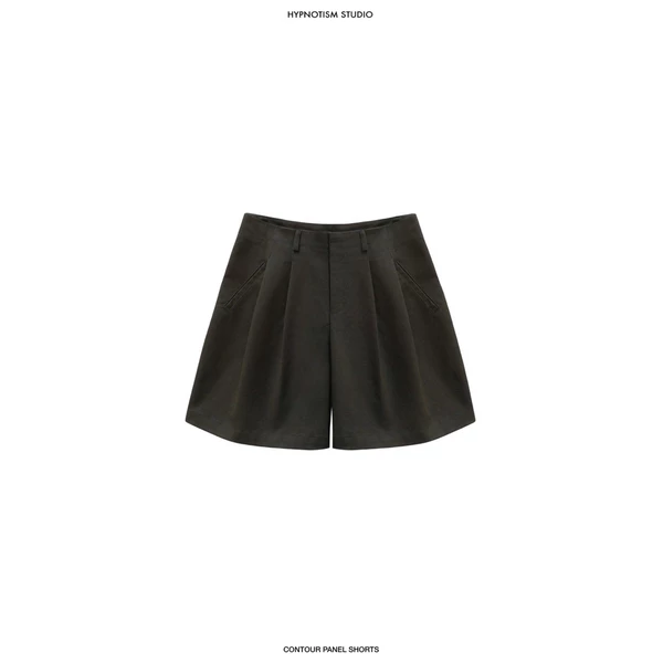 Hypnotism Contour Panel Short Quần đùi ngắn kaki panel xếp ly form Relax Wide Fit 2 màu (Hỏa tốc)