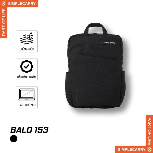 Balo SimpleCarry 153 Công Sở Đi Học Đi Chơi Chống Trượt Nước Chính Hãng cho Laptop 14inch