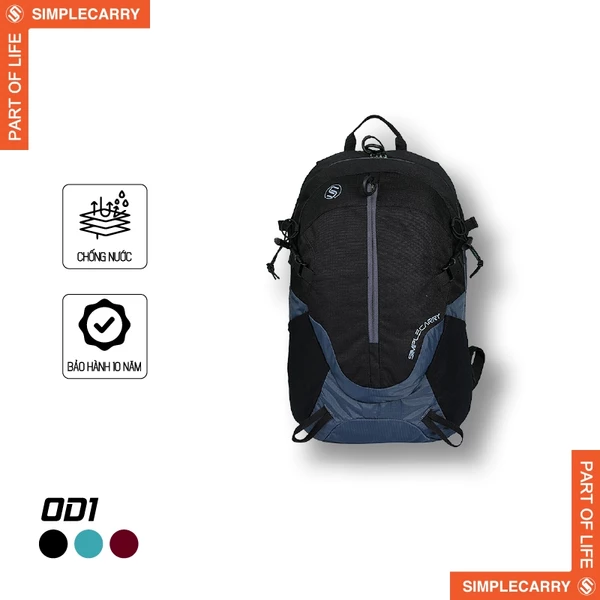 Balo Du Lịch SimpleCarry OD1 Sức Chứa Lớn, Chống Thấm, Nhiều Ngăn Tiện Lợi