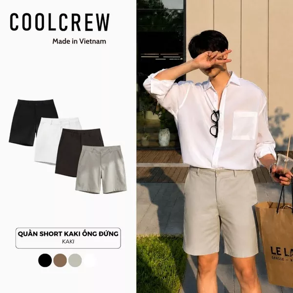 Quần Short Kaki Nam Ống Đứng 𝐂𝐎𝐎𝐋𝐂𝐑𝐄𝐖 Form Regular Phong Cách Hàn Quốc QEN142