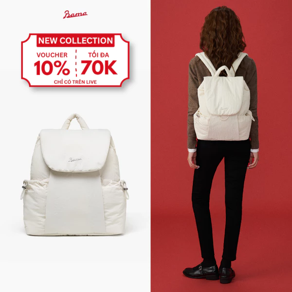 Balo Chần Bông Nam Nữ BAMA Mellow Backpack Cặp Đi Học Đi Làm Nhiều Ngăn Đựng Laptop 13 14 inch