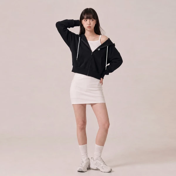 Áo Khoác Nữ Cotton Form Lửng Hoodie Wings Crop Chống Nắng Chống UV 99.95% LIMEORANGE