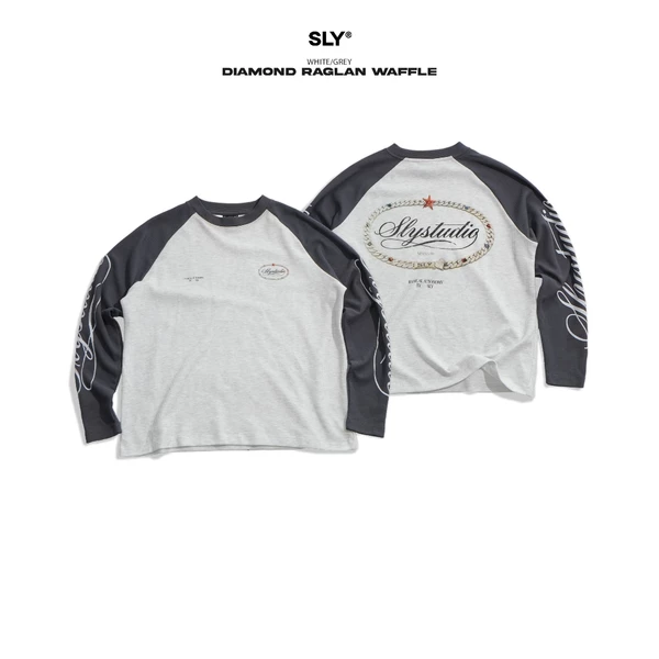 Áo thun tay dài SLY Waffle Diamond Pepper/Navy