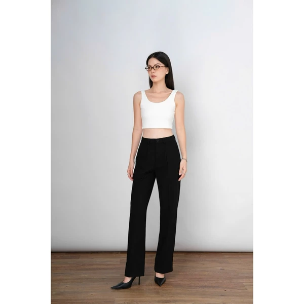 RUBIES Mono Pants - Quần Dài Nữ Vải Tuyết Mưa/Lạnh Gân Ống Suông Đứng