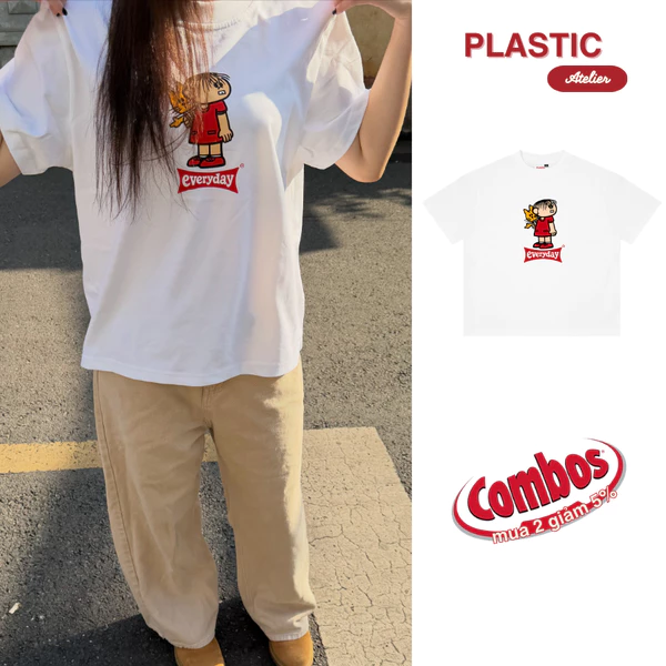 Áo thun oversized boxy, áo thun local "Everyday" 250gsm Cổ Tròn Unisex Nam Nữ Basic