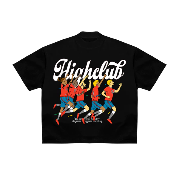 Áo thun FOOTBALL TEAM màu đen form OVERSIZE HIGHCLUB chính hãng- unisex