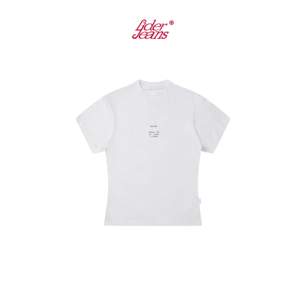 LIDER Jeans | Áo Thun Unisex Tay Ngắn Cổ Tròn LIDER LDJ GRAIN TEE - White
