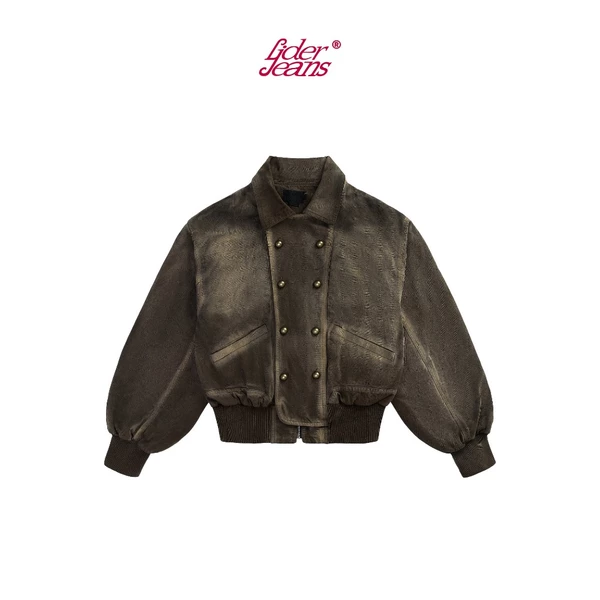 LIDER Jeans | Áo Khoác Jeans Washed Unisex Dáng Bomber LIDER LDJ SERVICE BOMBER JACKET