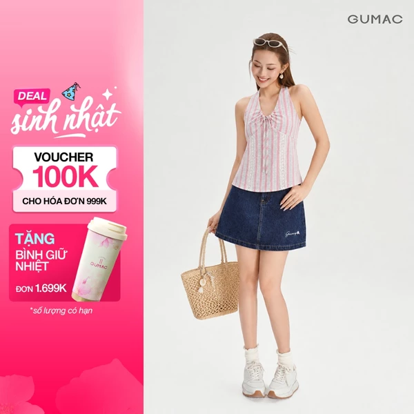 Áo Yếm Nữ Gmorning - GUMAC Không Tay Rã Chân Ngực Thân Sau Co Giãn Tôn Dáng Dễ Phối Thanh Lịch YAG08114