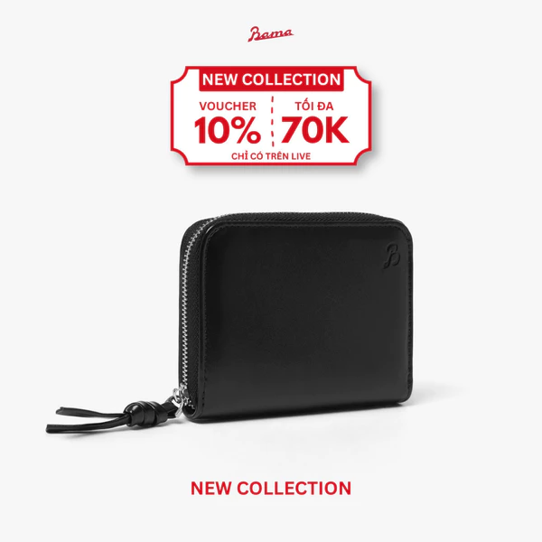 Ví Da Cầm Tay Mini Nam Nữ BAMA Pouch Zipper Wallet Ví Đựng Tiền Da Cao Cấp Unisex Bền Đẹp Nhiều Ngăn